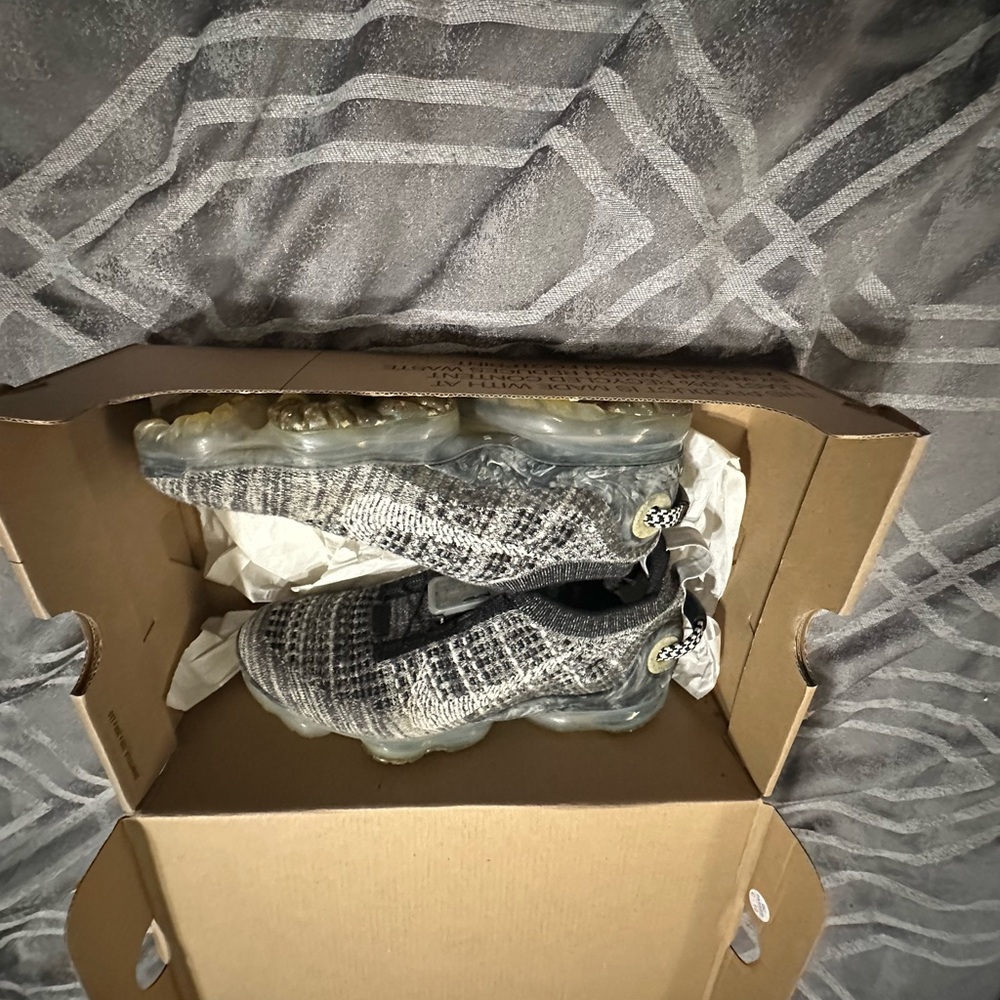 Gray Nike VaporMax Knit Sneakers with Clear Sole